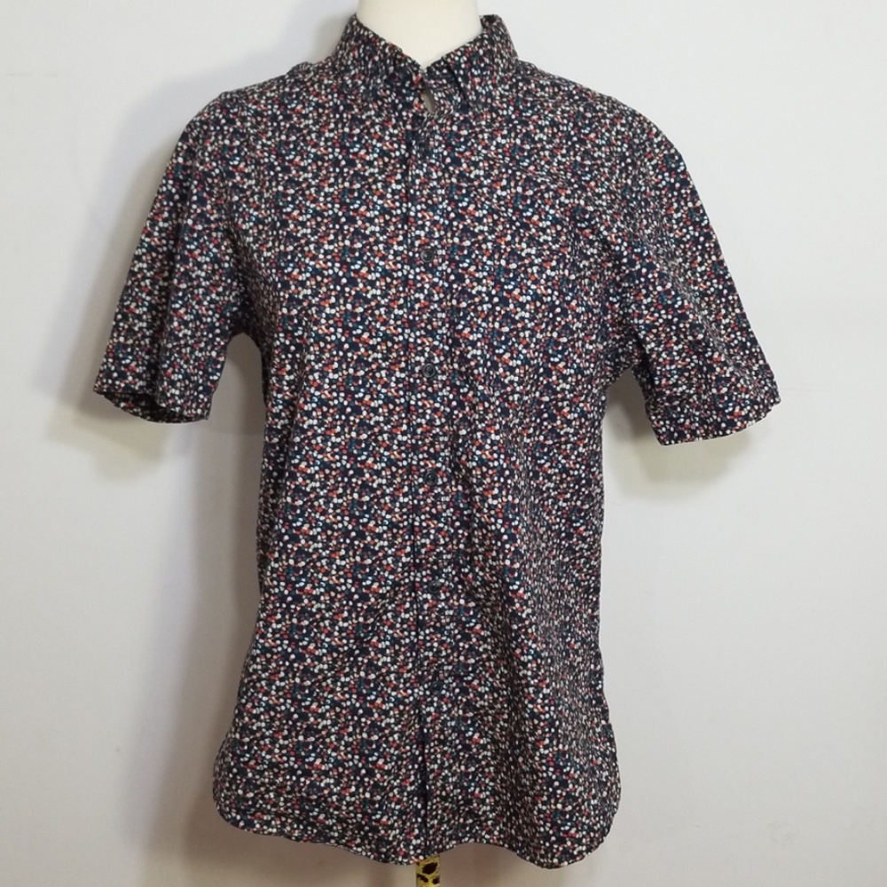 Hudson North Blue & Orange Dot Short Sleeve Shirt